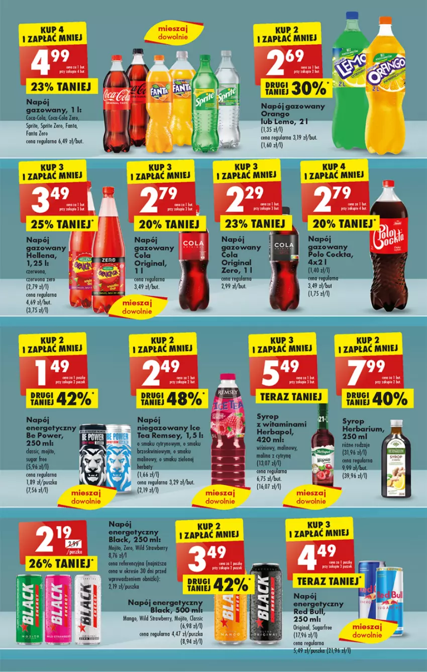 Gazetka promocyjna Biedronka - Gazetka - Biedronka.pl - ważna 13.03 do 18.03.2023 - strona 39 - produkty: Coca-Cola, Fa, Fanta, Gin, Hellena, Herbapol, Ice tea, Lack, Napój, Napój energetyczny, Napój gazowany, Red Bull, Sprite, Syrop, Tera