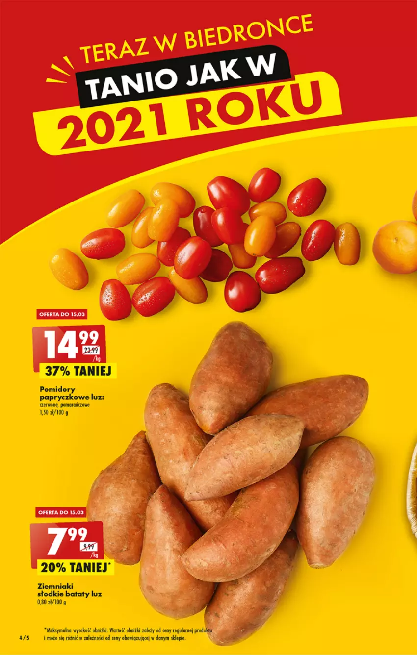 Gazetka promocyjna Biedronka - Gazetka - Biedronka.pl - ważna 13.03 do 18.03.2023 - strona 4 - produkty: Pomidory, Sok, Ziemniaki