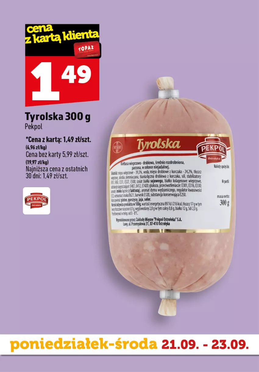 Gazetka promocyjna Topaz - Gazetka - ważna 21.09 do 23.09.2026 - strona 7 - produkty: Acana, Jaja, Kolagen, Kurczak, Mięso, Pekpol, Ser, Sól, Woda