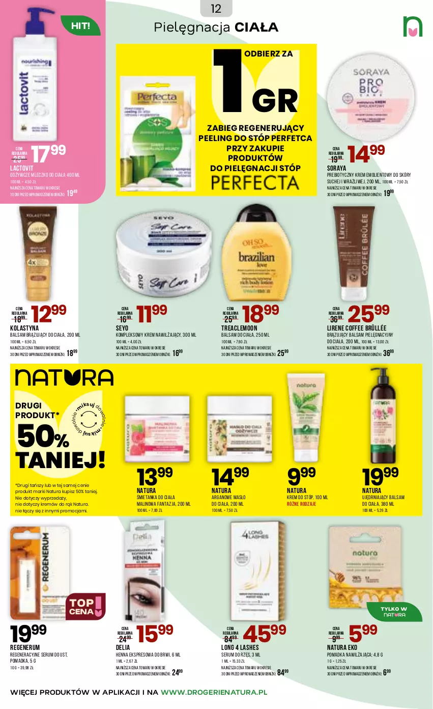 Gazetka promocyjna Drogerie Natura - Gazetka Drogerie Natura - ważna 18.03 do 30.03.2026 - strona 12 - produkty: Balsam do ciała, Fa, Fanta, Krem do stóp, Krem nawilżający, Lirene, Long 4 Lashes, Masło, Masło do ciała, Mleczko, Mleczko do ciała, Peeling, Rum, Ser, Serum