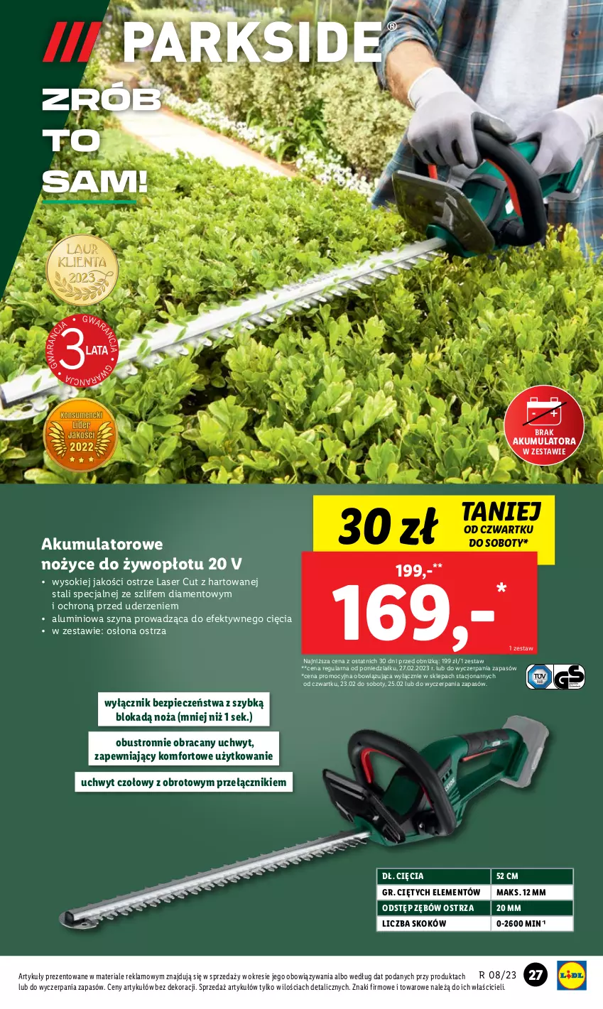 Gazetka promocyjna Lidl - GAZETKA - ważna 20.02 do 25.02.2023 - strona 29 - produkty: Akumulator, Noż, Nożyce, Piec, Ser, Sok, Szyna