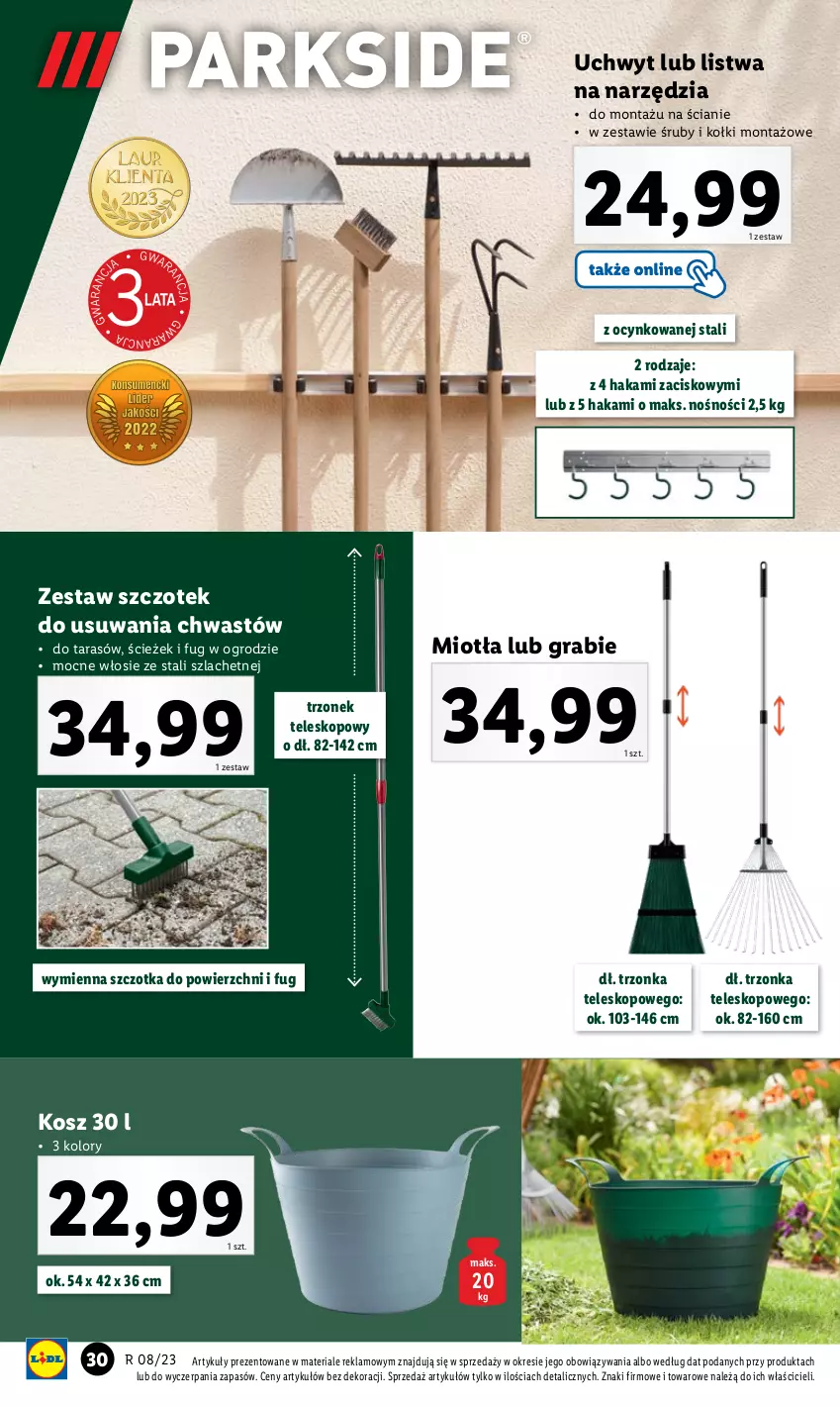 Gazetka promocyjna Lidl - GAZETKA - ważna 20.02 do 25.02.2023 - strona 32 - produkty: Cynk, Gra, Kosz, Listwa, Miotła, Szczotka, Teleskop