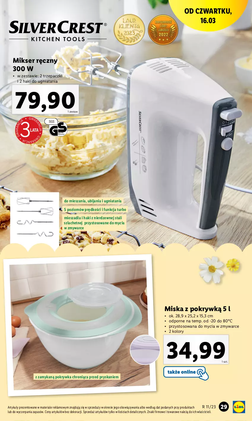 Gazetka promocyjna Lidl - GAZETKA - ważna 13.03 do 18.03.2023 - strona 31 - produkty: Mikser, Mikser ręczny, Miska, Por, Ser