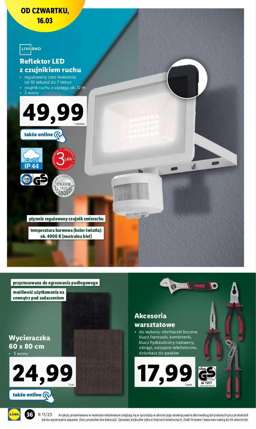 Gazetka promocyjna Lidl - GAZETKA - ważna 13.03 do 18.03.2023 - strona 40 - produkty: Reflektor, Reflektor LED, Szczypce, Telefon, Wycieraczka