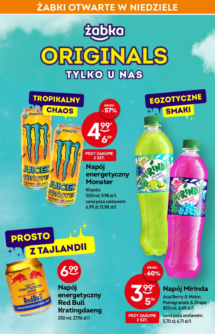 Gazetka promocyjna Żabka - ważna 02.03 do 08.03.2022 - strona 6 - produkty: Eleo, Gin, Gra, Granat, Melon, Mirinda, Napój, Napój energetyczny, Red Bull