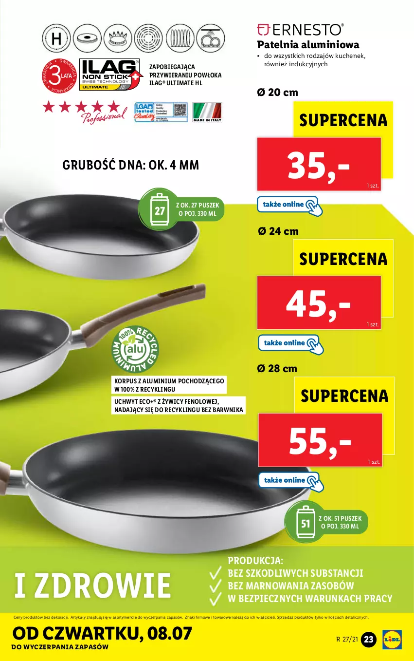 Gazetka promocyjna Lidl - GAZETKA - ważna 05.07 do 10.07.2021 - strona 23 - produkty: Patelnia, Piec, Zdrowie