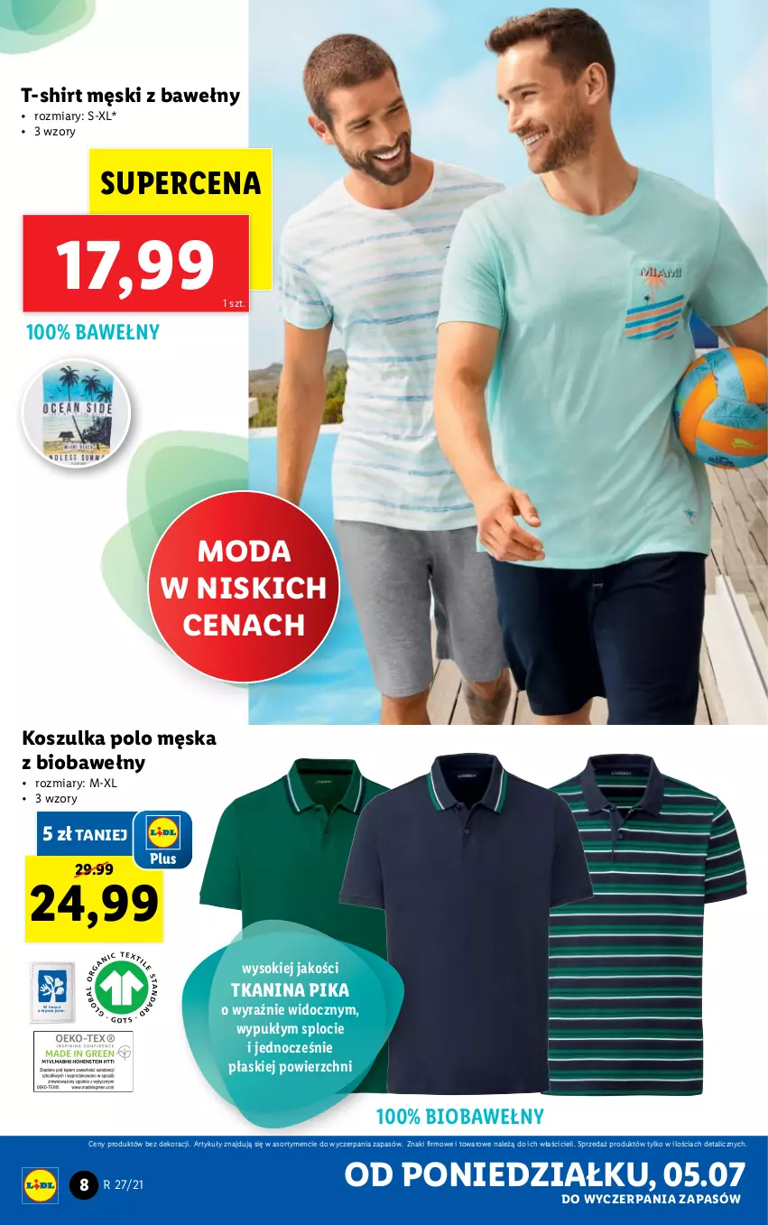 Gazetka promocyjna Lidl - GAZETKA - ważna 05.07 do 10.07.2021 - strona 8 - produkty: Kosz, Koszulka, Moda, Sok, T-shirt