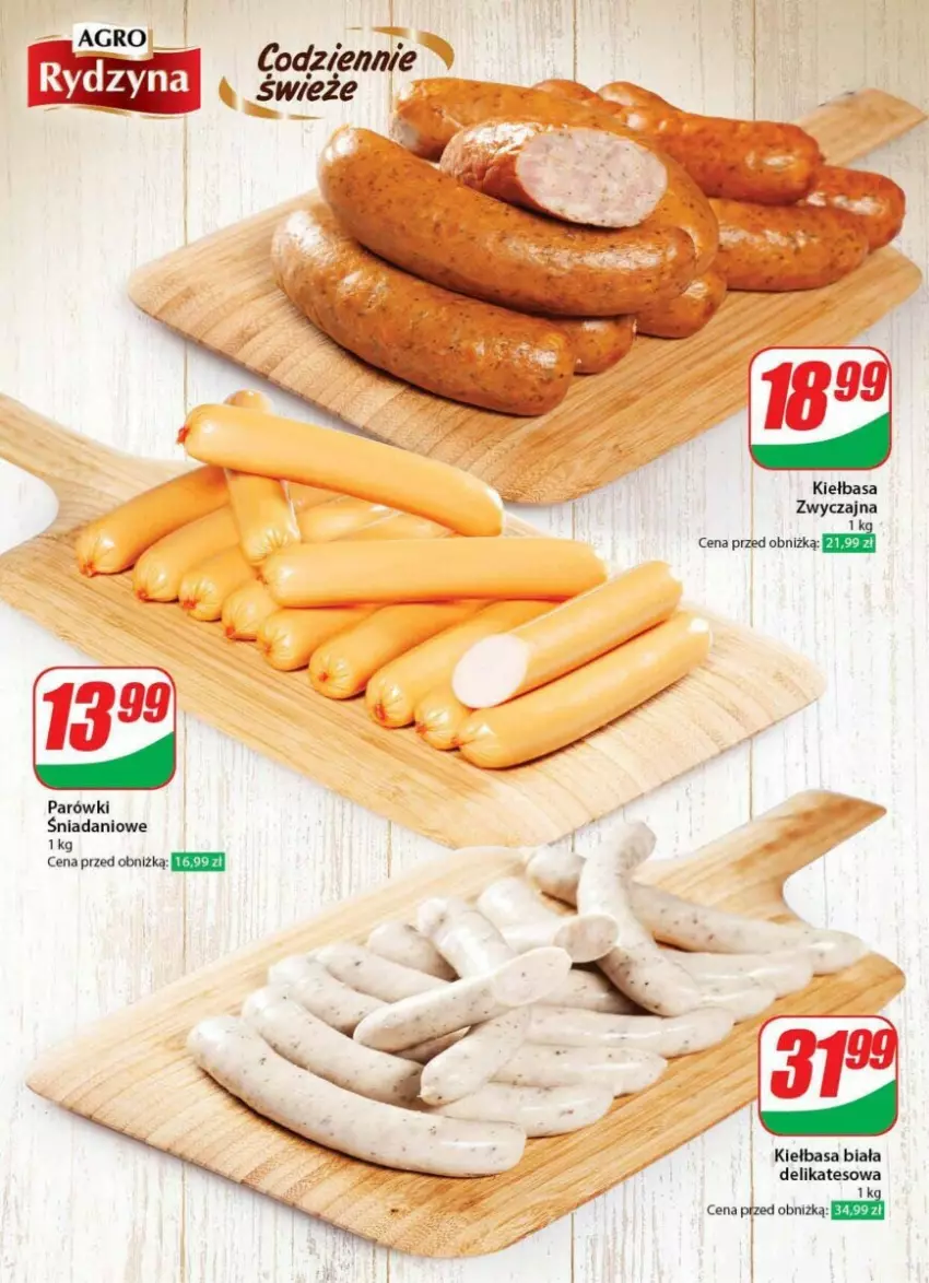 Gazetka promocyjna Dino - ważna 31.01 do 06.02.2024 - strona 19 - produkty: Danio, Kiełbasa, Kiełbasa biała, Parówki