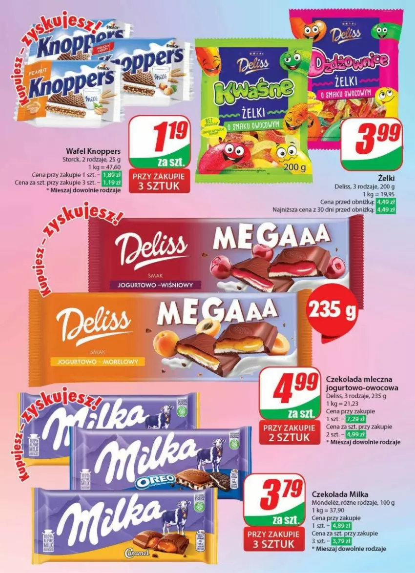 Gazetka promocyjna Dino - ważna 31.01 do 06.02.2024 - strona 53 - produkty: Czekolada, Czekolada mleczna, Deliss, Jogurt, Knoppers, Milka