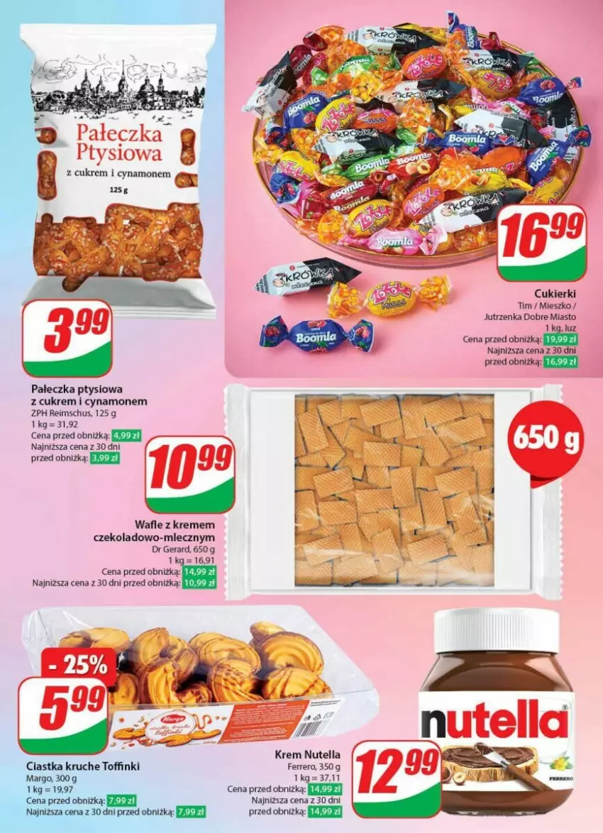 Gazetka promocyjna Dino - ważna 31.01 do 06.02.2024 - strona 54 - produkty: Ciastka, Cukier, Cukierki, Dr Gerard, Ferrero, Jutrzenka, Nutella, Wafle