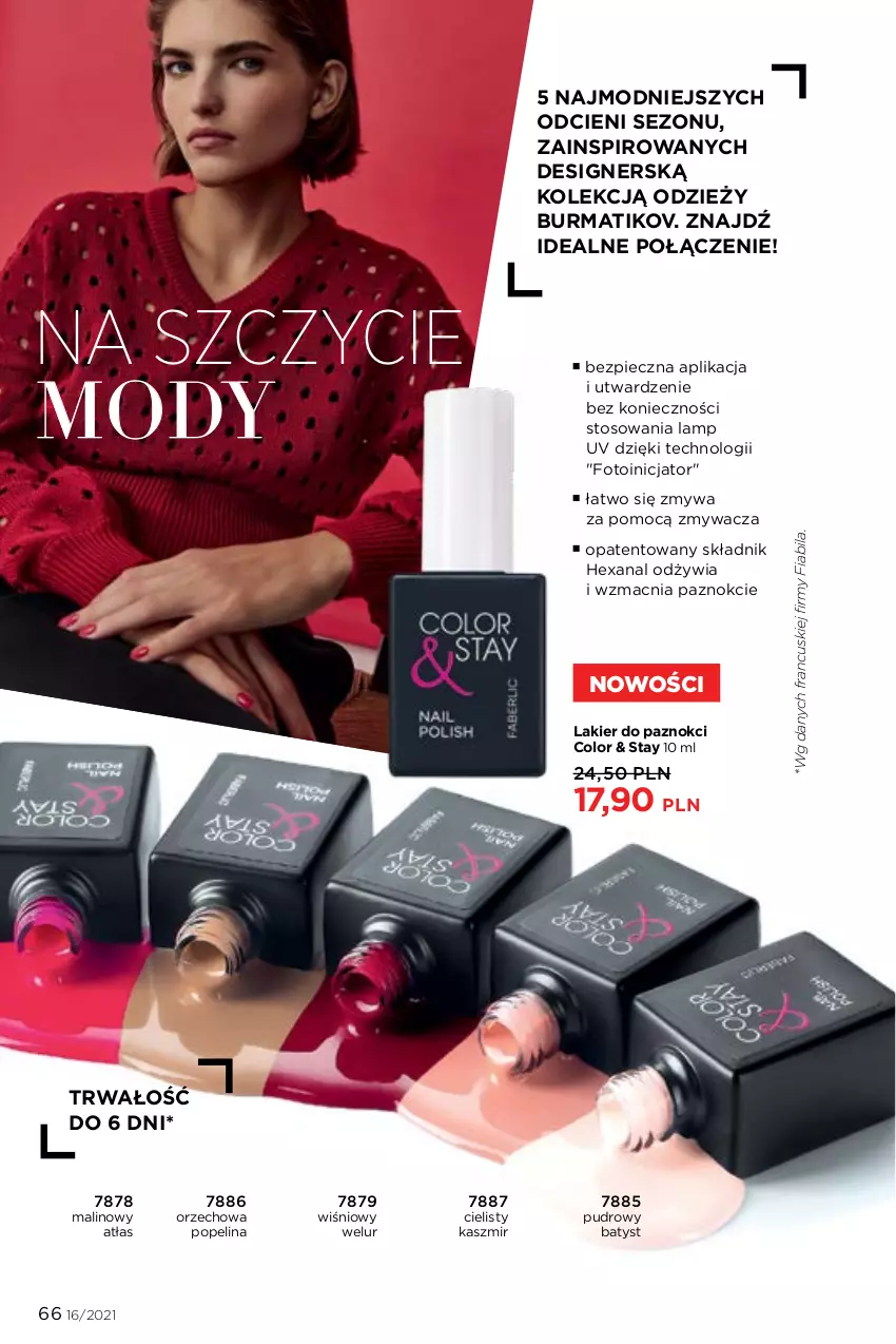 Gazetka promocyjna Faberlic - Gazetka - ważna 01.11 do 21.11.2021 - strona 66 - produkty: Lakier, Lakier do paznokci, Piec