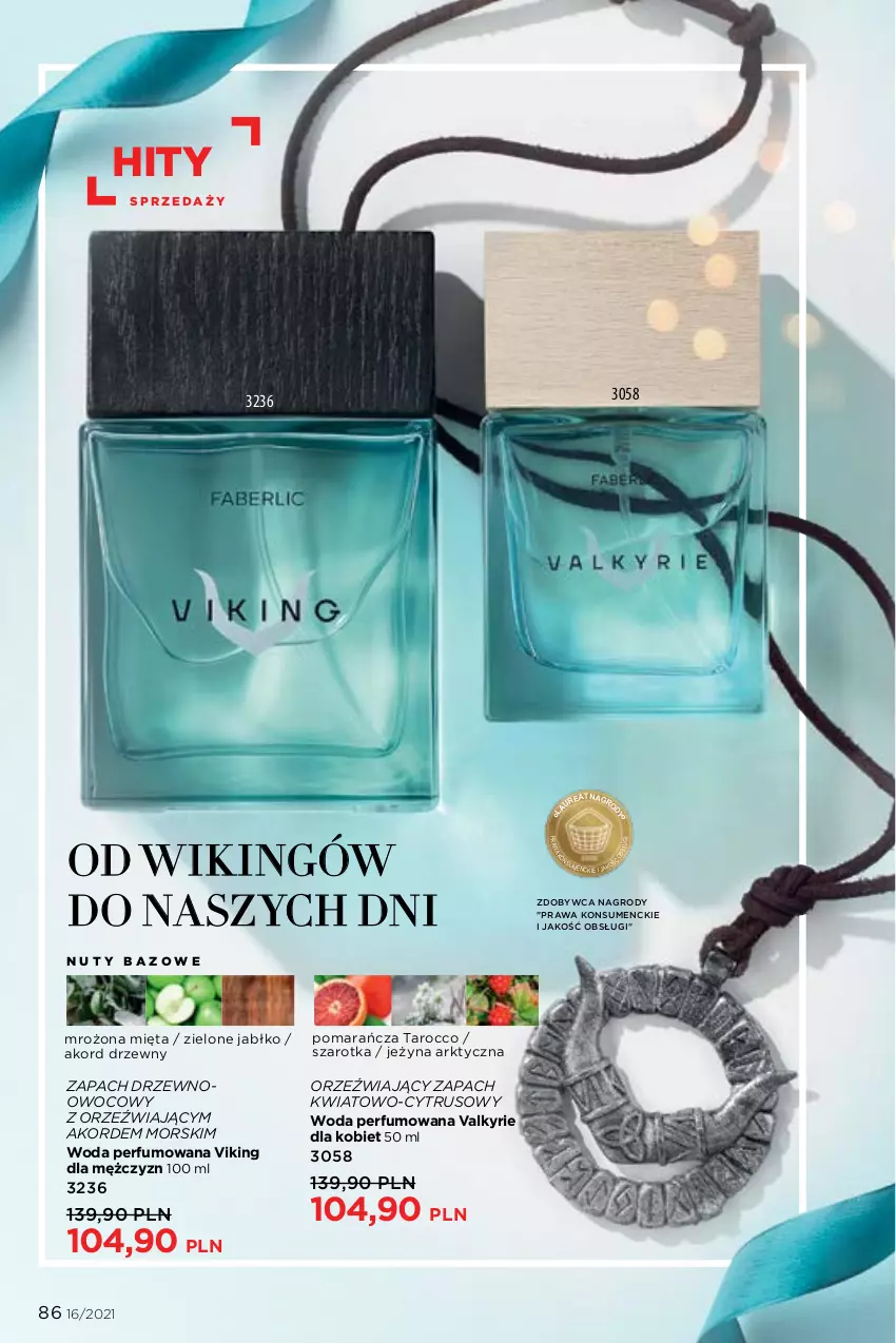 Gazetka promocyjna Faberlic - Gazetka - ważna 01.11 do 21.11.2021 - strona 86 - produkty: Mięta, Nuty, O nas, Perfum, Woda, Woda perfumowana