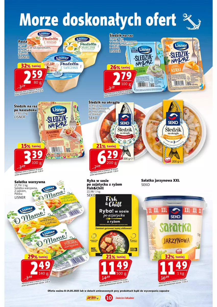 Gazetka promocyjna Prim Market - ważna 02.05 do 07.05.2025 - strona 10 - produkty: Ba!, Lisner, Olej, Ryba, Ryż, Sałat, Sałatka, Sałatka warzywna, SEKO, Sos, Tuńczyk