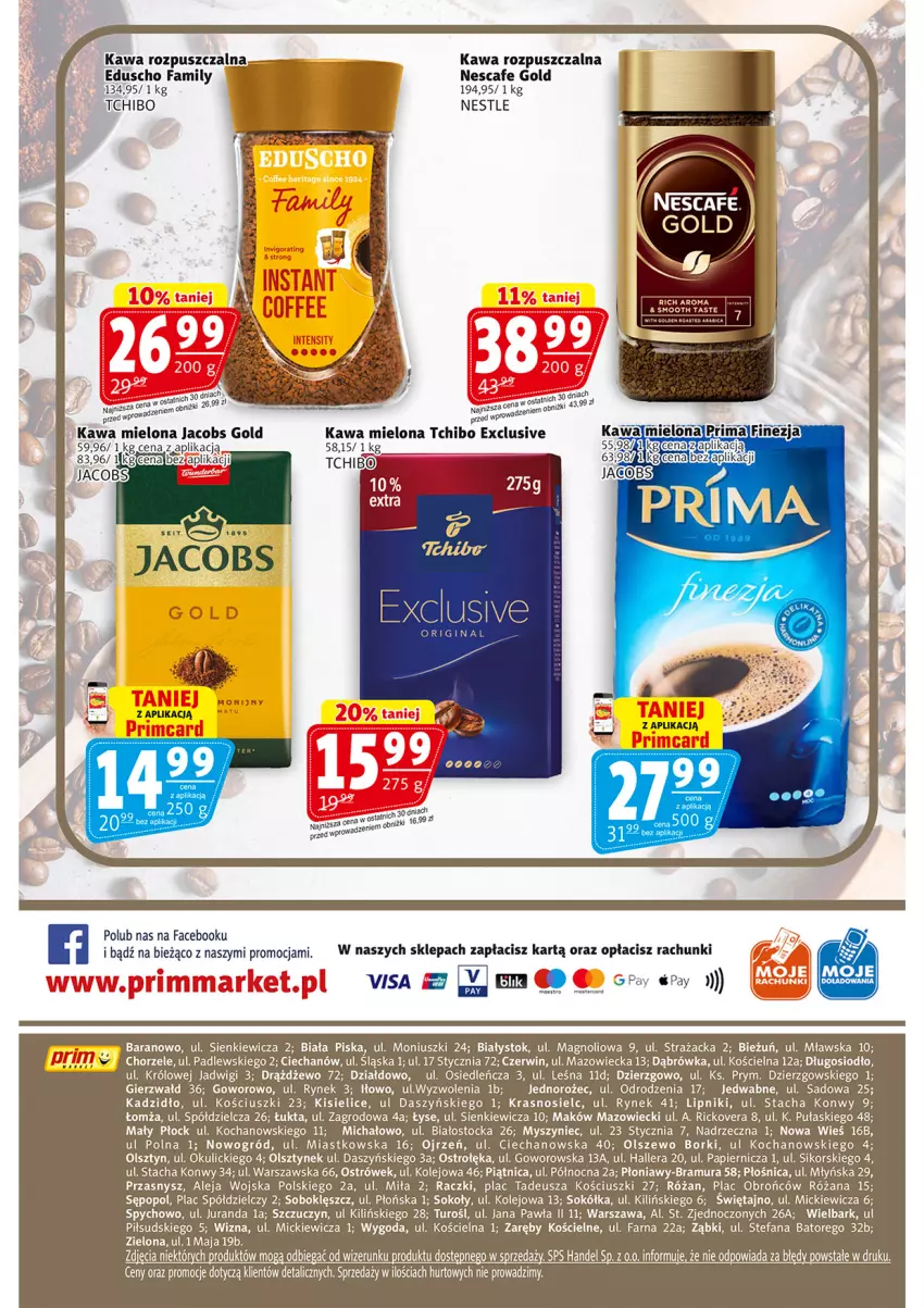 Gazetka promocyjna Prim Market - ważna 02.05 do 07.05.2025 - strona 16 - produkty: Fa, Gin, Jacobs, Jednorożec, Kawa, Kawa mielona, Kawa rozpuszczalna, Kisiel, Koc, Mysz, Ogród, Olej, Papier, Piątnica, Róża, Sok, Sokół, Stock, Tchibo