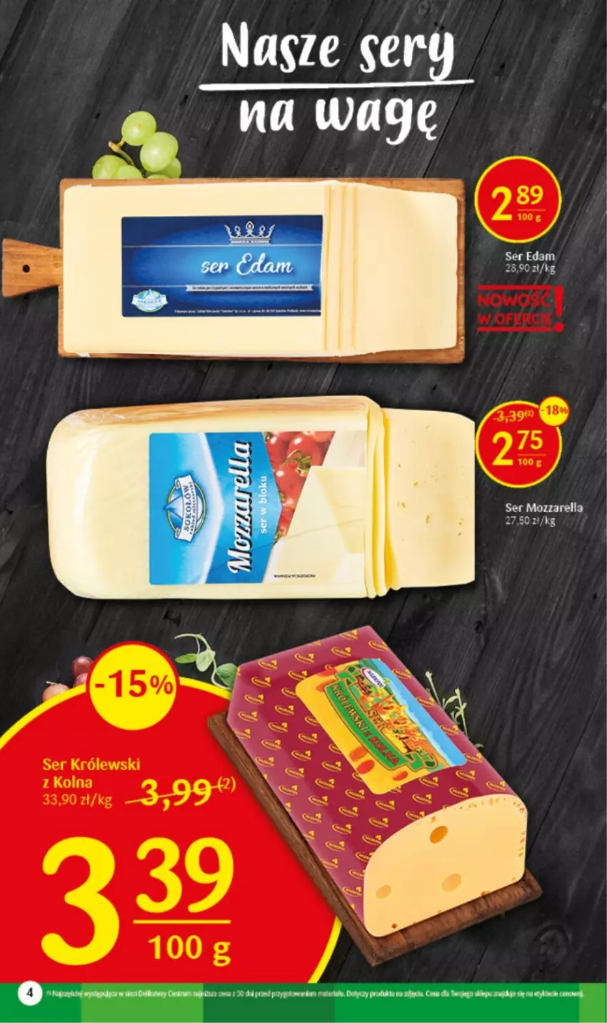 Gazetka promocyjna Delikatesy Centrum - Wielkanoc 22.03-08.04 - ważna 22.03 do 08.04.2023 - strona 4 - produkty: Edam, Mozzarella, Ser