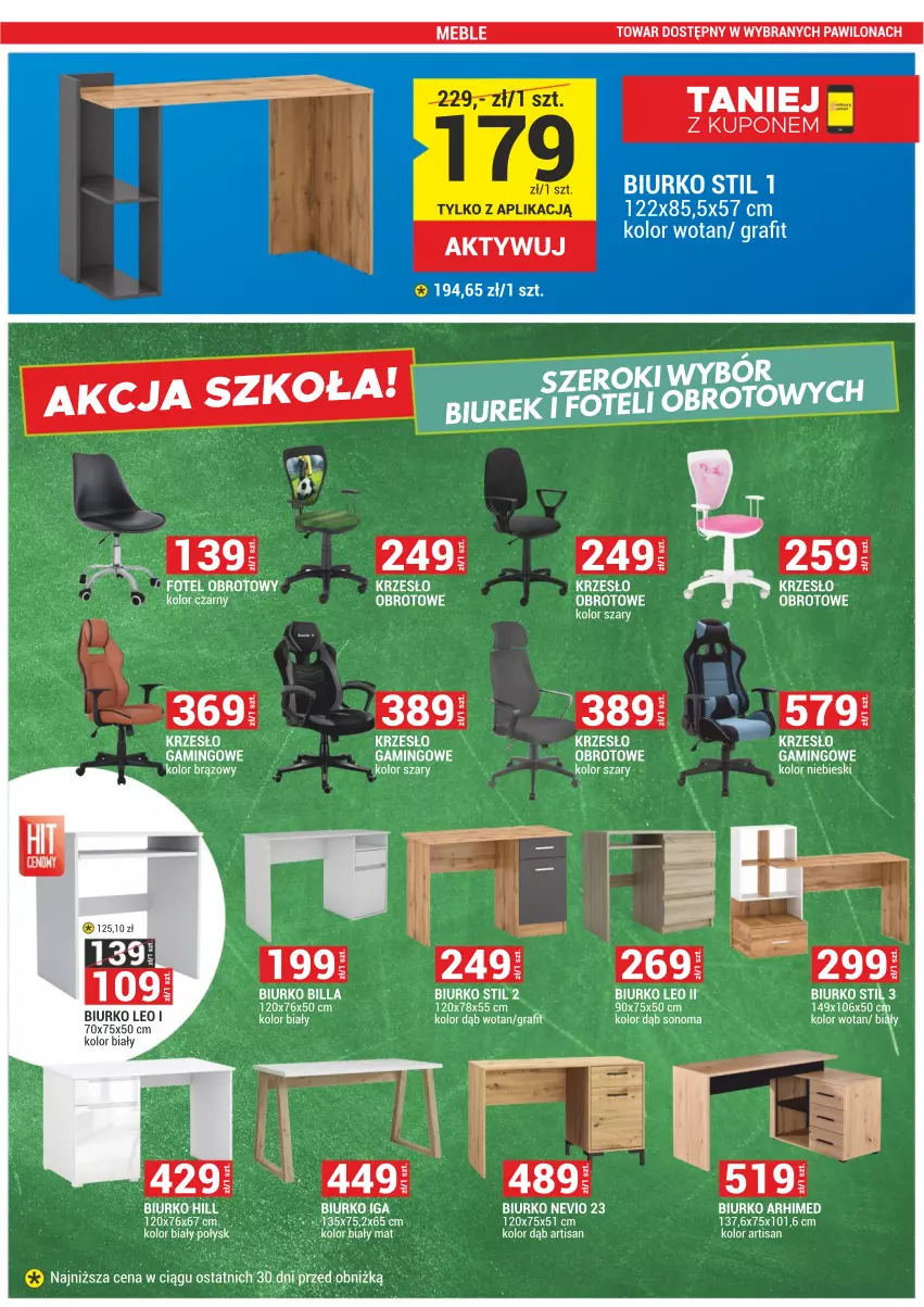 Gazetka promocyjna Merkury Market - ważna 01.09 do 30.09.2023 - strona 9 - produkty: Biurko, Fotel, Gra, Krzesło, Krzesło obrotowe, Meble