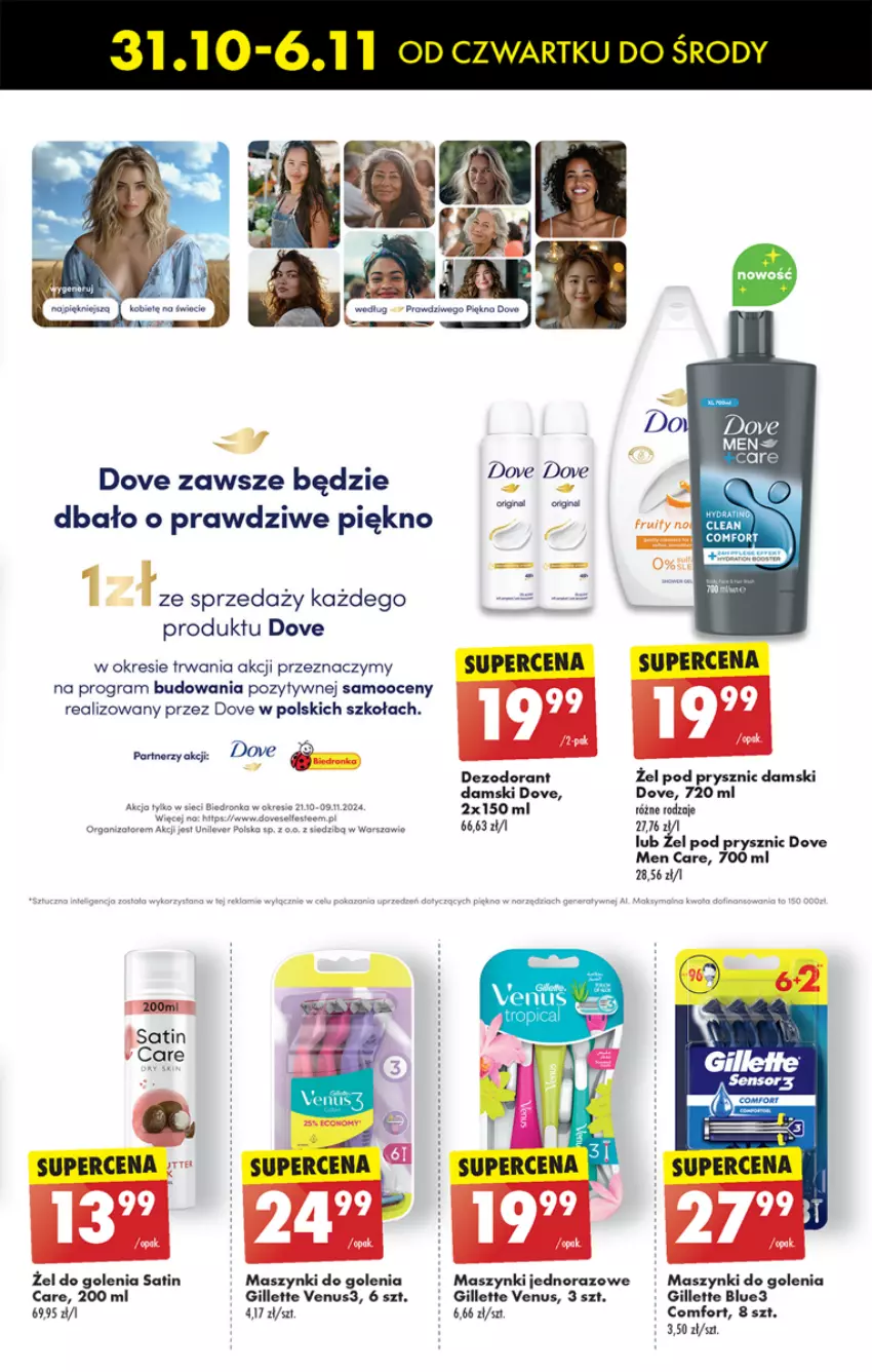 Gazetka promocyjna Biedronka - Od Czwartku - ważna 31.10 do 06.11.2024 - strona 61 - produkty: Dezodorant, Dove, Gillette, Gillette Venus, Gra, Sati, Venus