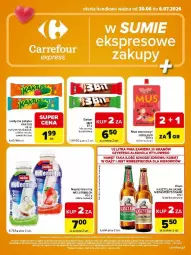 Gazetka promocyjna Carrefour - Gazetka Express w SUMIE ekspresowe zakupy - Gazetka - ważna od 06.07 do 06.07.2026 - strona 2 - produkty: Piwa, Piec, Mus, Gra, Kasztelan, Kaktus, Lody, Napój mleczny, Napój, Fa