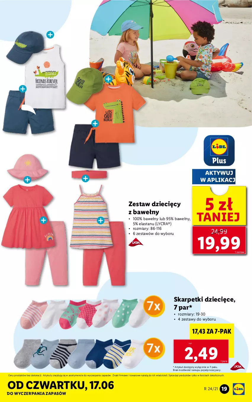 Gazetka promocyjna Lidl - GAZETKA - ważna 14.06 do 19.06.2021 - strona 19 - produkty: Dzieci, Karp, Skarpetki