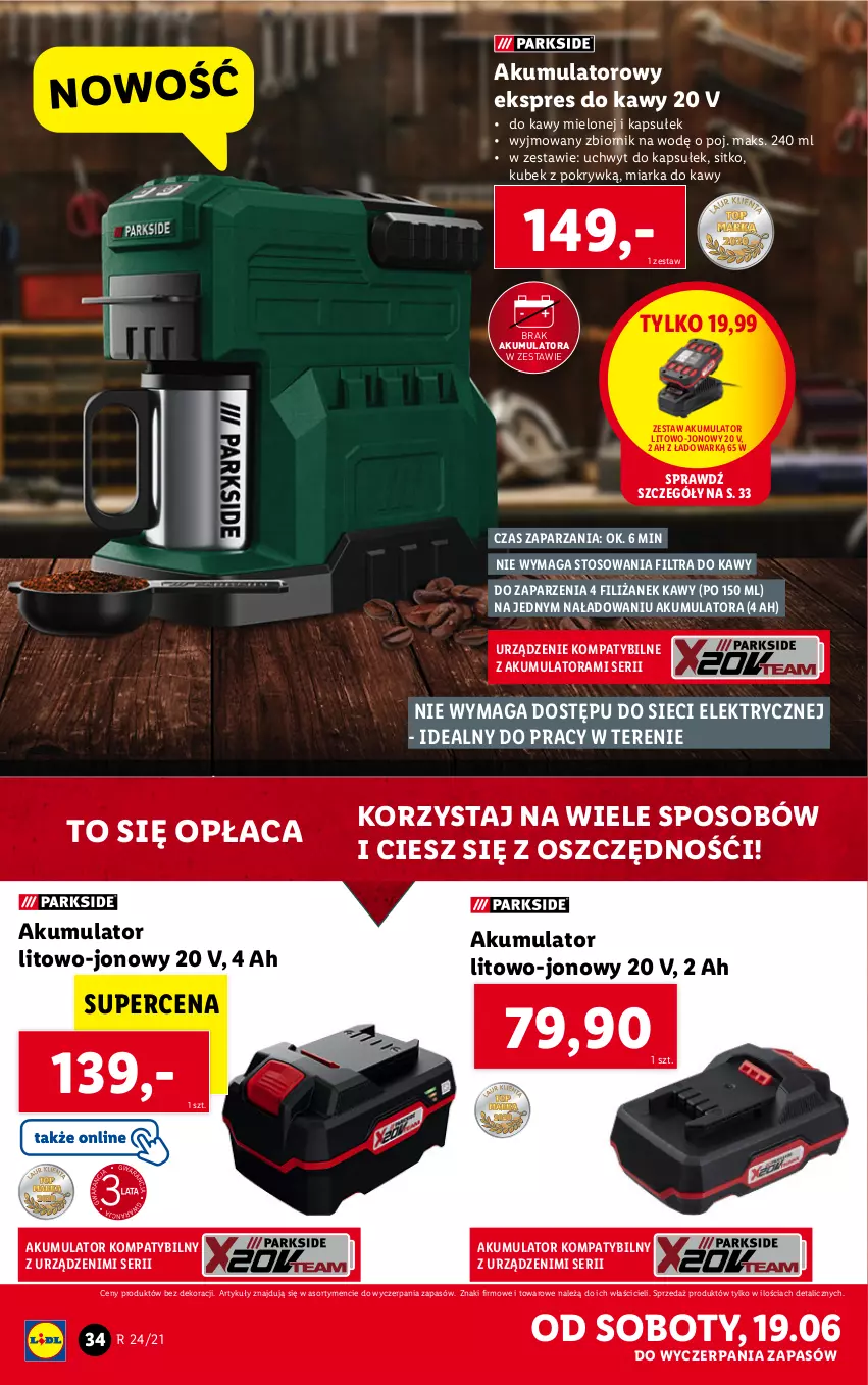 Gazetka promocyjna Lidl - GAZETKA - ważna 14.06 do 19.06.2021 - strona 34 - produkty: Akumulator, Kubek, Miarka, Ser, Sitko