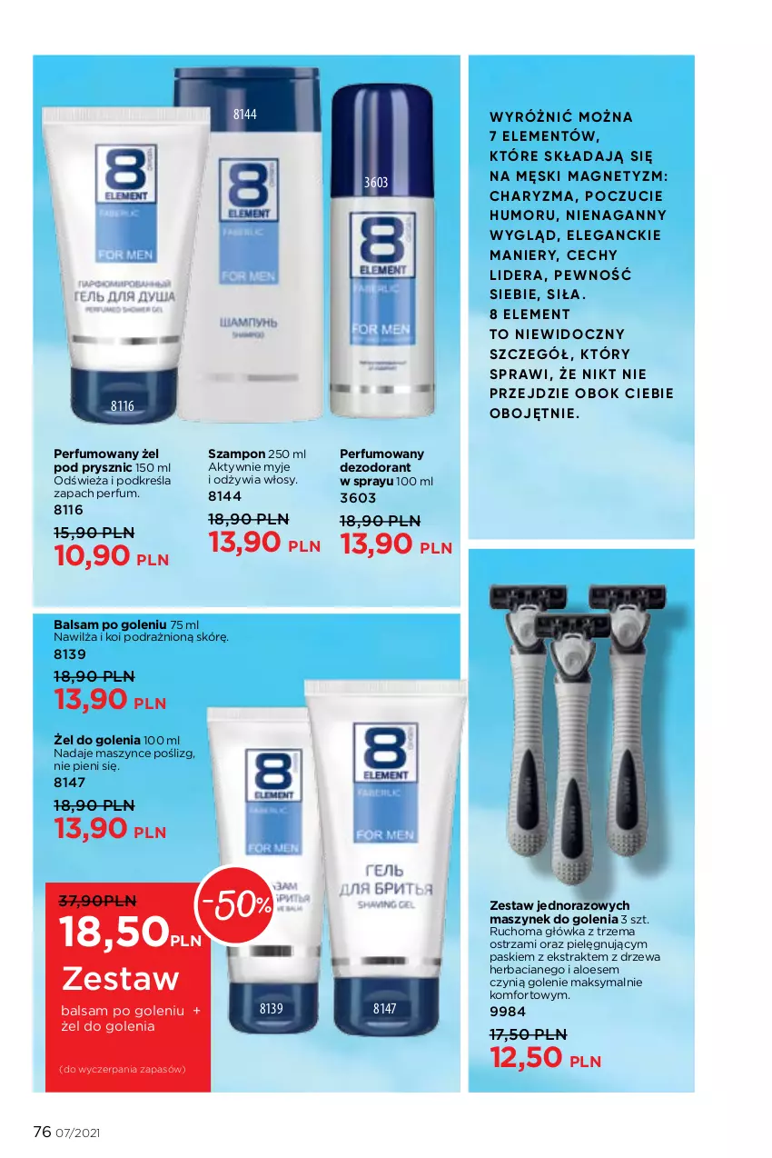 Gazetka promocyjna Faberlic - Gazetka - ważna 03.05 do 23.05.2021 - strona 76 - produkty: Balsam po goleniu, Dezodorant, Perfum, Szampon