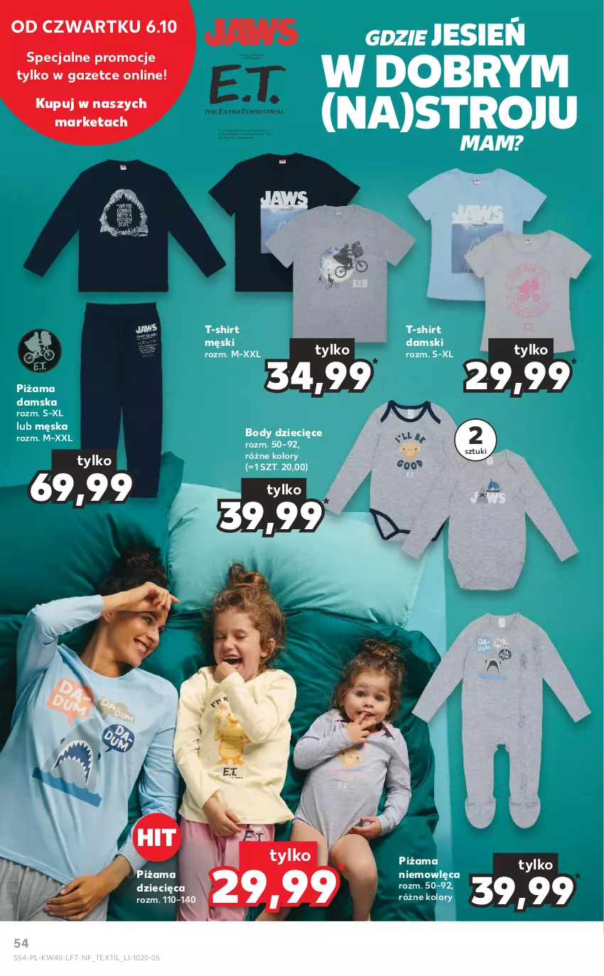Gazetka promocyjna Kaufland - OFERTA TYGODNIA - ważna 06.10 do 12.10.2022 - strona 54 - produkty: Body, Dzieci, Piżama, T-shirt