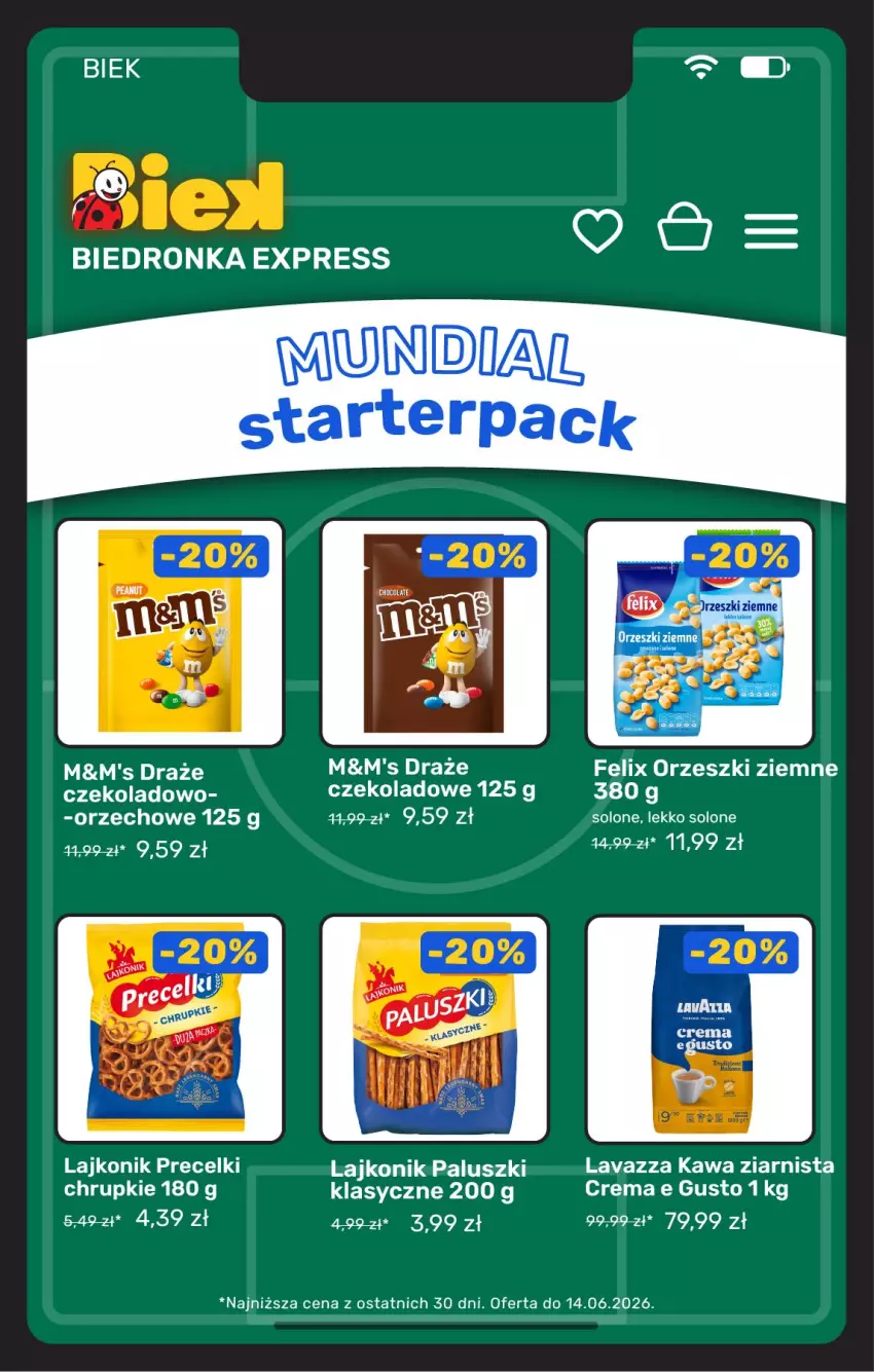 Gazetka promocyjna Biedronka - Gazetka - ważna 12.06 do 19.06.2026 - strona 11 - produkty: Chrupki, Felix, Kawa, Kawa ziarnista, Lajkonik, Lavazza, Orzeszki, Orzeszki ziemne, Precelki