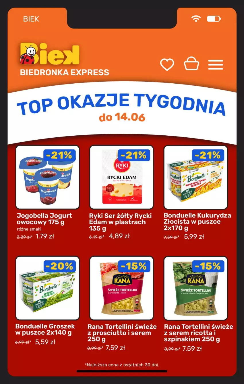 Gazetka promocyjna Biedronka - Gazetka - ważna 12.06 do 19.06.2026 - strona 6 - produkty: Edam, Fa, Por, Ricotta, Rycki Edam, Ser, Szpinak