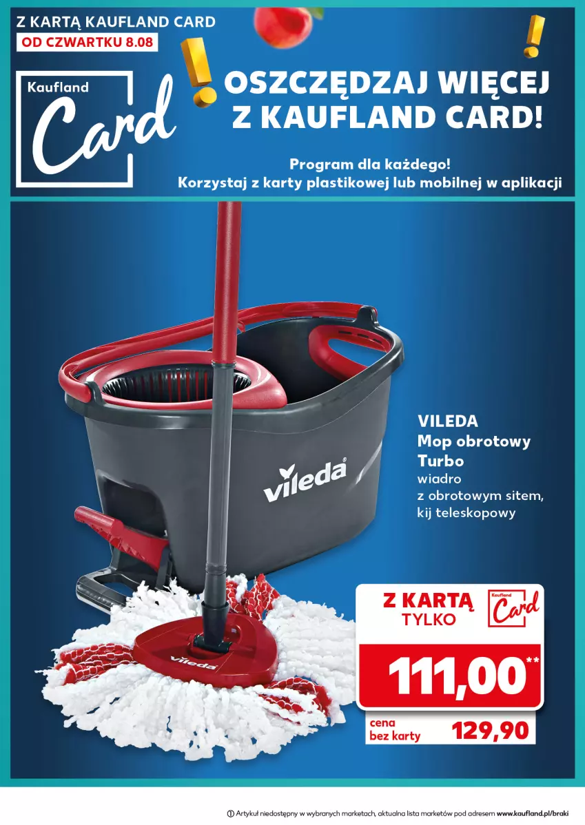 Gazetka promocyjna Kaufland - Kaufland - ważna 08.08 do 13.08.2024 - strona 6 - produkty: Dres, Gra, Mobil, Mop, Teleskop, Vileda, Wiadro