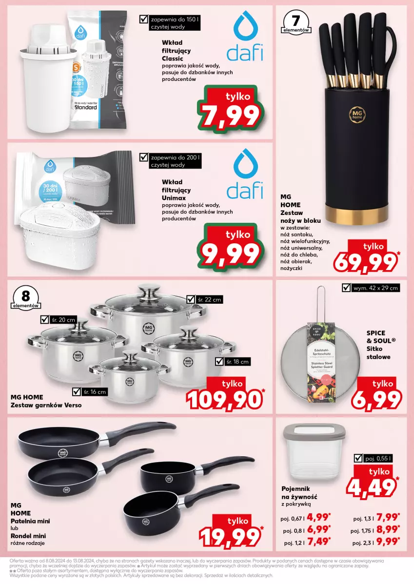 Gazetka promocyjna Kaufland - Kaufland - ważna 08.08 do 13.08.2024 - strona 9 - produkty: Chleb, Noż, Nóż do chleba, Nóż uniwersalny, Nożyczki, Patelnia, Rondel, Sitko, Wkład filtrujący