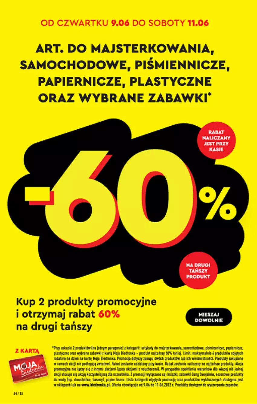 Gazetka promocyjna Biedronka - ważna 09.06 do 15.06.2022 - strona 54 - produkty: Gra, Papier, Rama