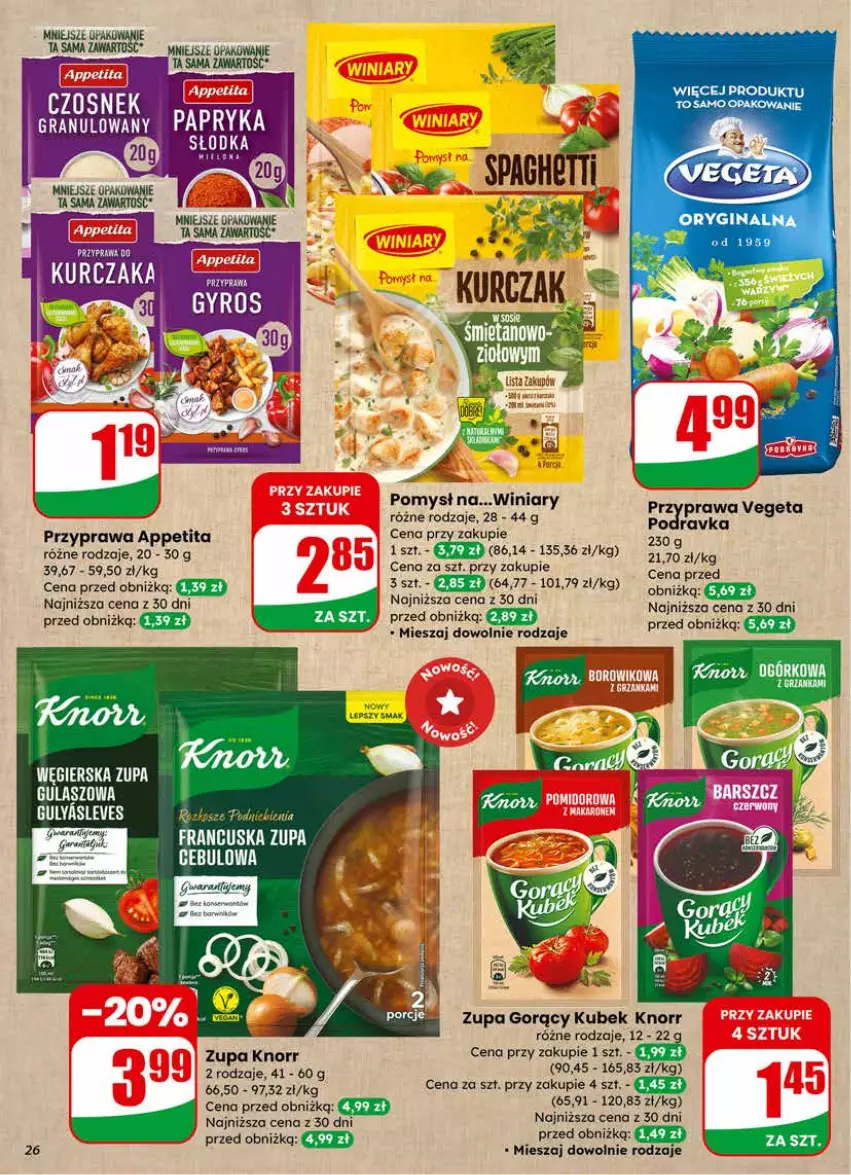 Gazetka promocyjna Dino - Gazetka 04 / 2026 - ważna 21.01 do 27.01.2026 - strona 26 - produkty: Knorr, Kosz, Kubek, Kurczak, Winiary, Zupa