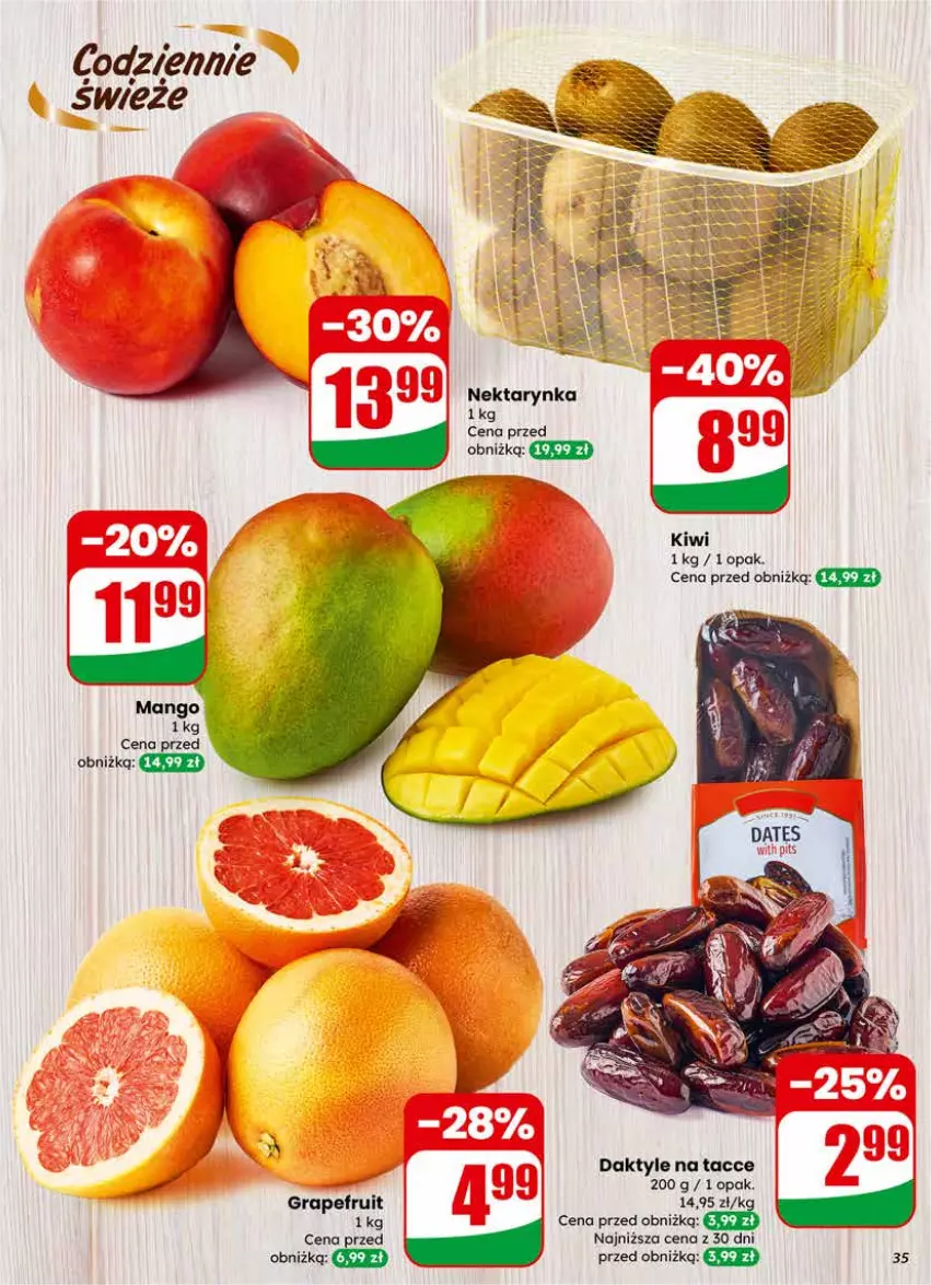 Gazetka promocyjna Dino - Gazetka 04 / 2026 - ważna 21.01 do 27.01.2026 - strona 35 - produkty: Daktyle, Fa, Gra, Mango, Nektar, Nektarynka