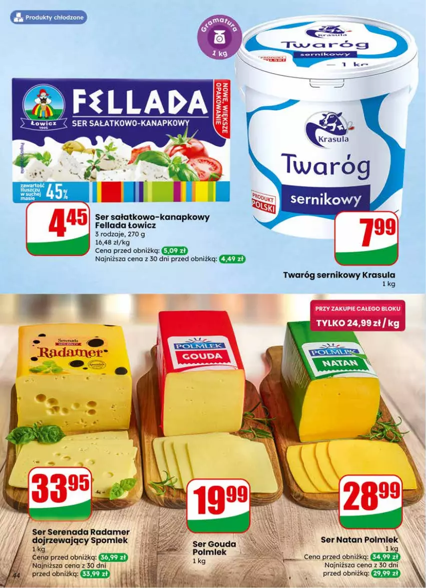Gazetka promocyjna Dino - Gazetka 04 / 2026 - ważna 21.01 do 27.01.2026 - strona 44 - produkty: Gouda, Polmiek, POLMLEK, Radamer, Sałat, Ser, Twaróg