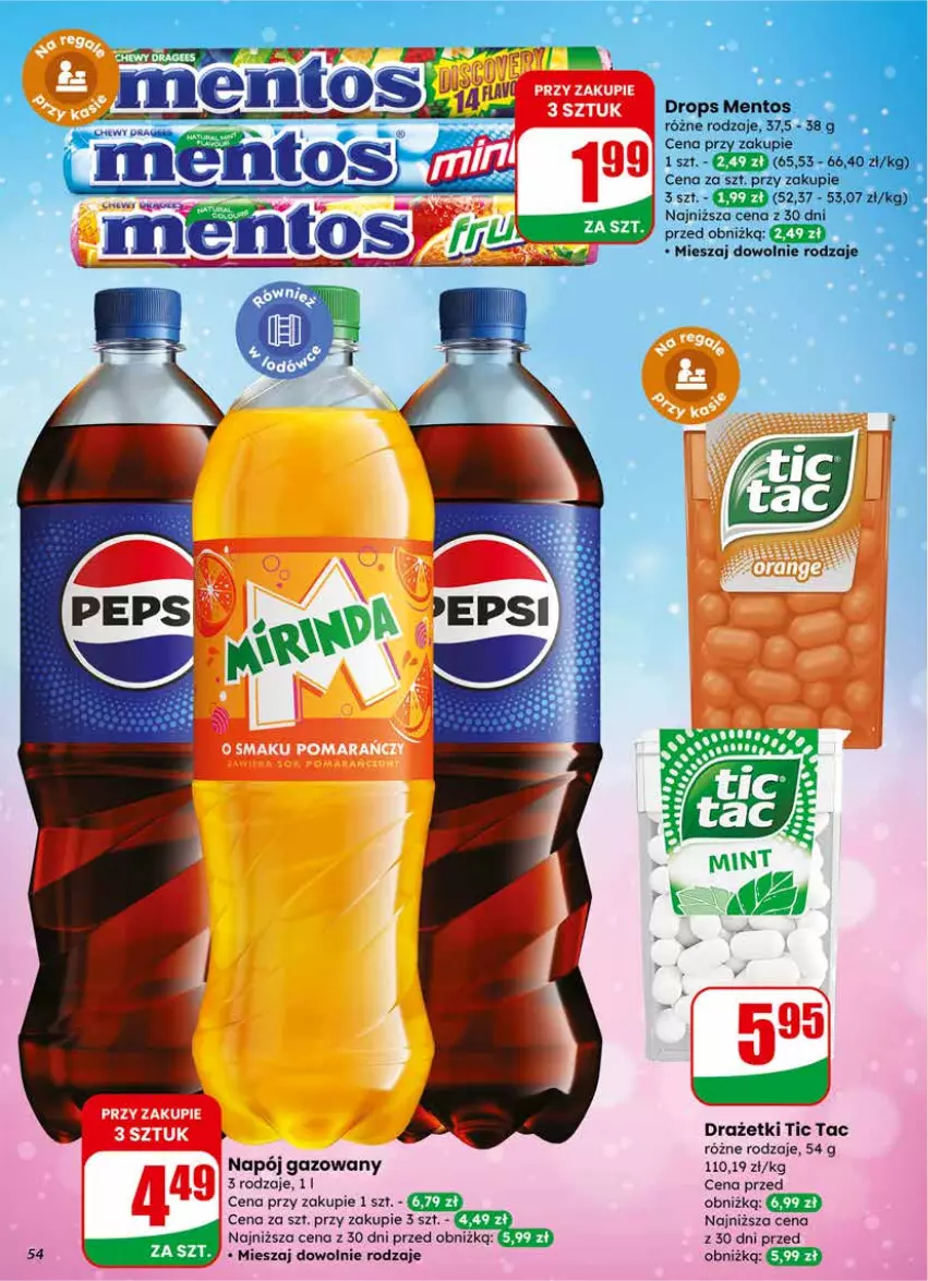 Gazetka promocyjna Dino - Gazetka 04 / 2026 - ważna 21.01 do 27.01.2026 - strona 54 - produkty: Mentos, Napój, Napój gazowany