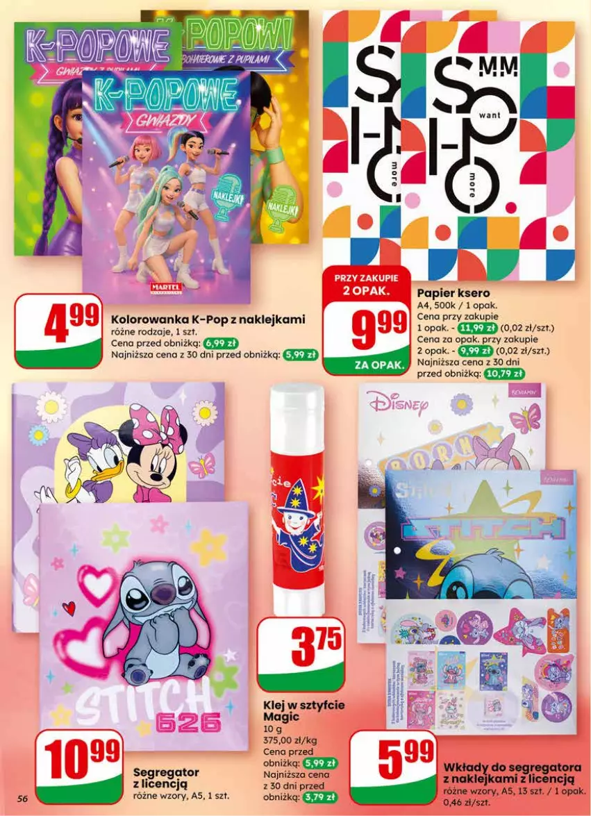 Gazetka promocyjna Dino - Gazetka 04 / 2026 - ważna 21.01 do 27.01.2026 - strona 56 - produkty: Klej, Kolorowanka, Papier, Ser