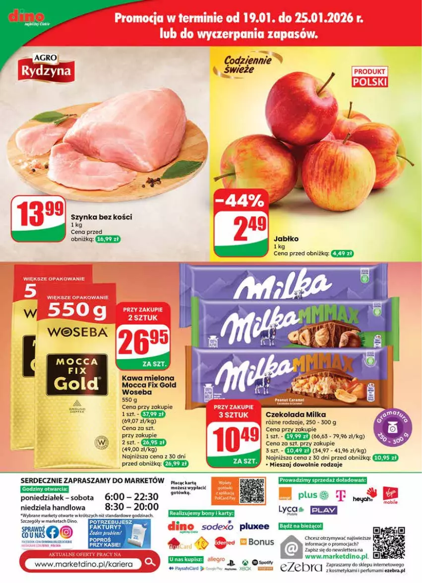Gazetka promocyjna Dino - Gazetka 04 / 2026 - ważna 21.01 do 27.01.2026 - strona 66 - produkty: Czekolada, Fa, Kawa, Kawa mielona, Milka, Mocca Fix Gold, Perfum, Ser, Szynka, Tera, Woseba, Xbox