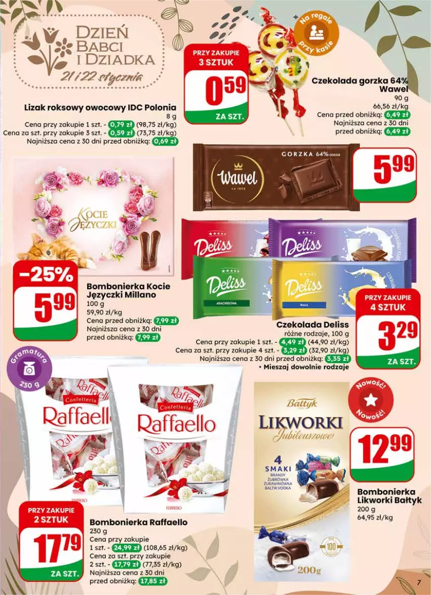 Gazetka promocyjna Dino - Gazetka 04 / 2026 - ważna 21.01 do 27.01.2026 - strona 7 - produkty: Brandy, Czekolada, Czekolada gorzka, Deliss, Fa, Koc, Raffaello
