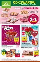Gazetka promocyjna Stokrotka - Market - Gazetka - ważna od 14.02 do 14.02.2024 - strona 1 - produkty: Kurczak, Warzywa, Truskawki, Pizza, Mleczko, Ptasie mleczko, Bukiet, Nuty, Owoce, Donut, Mięso