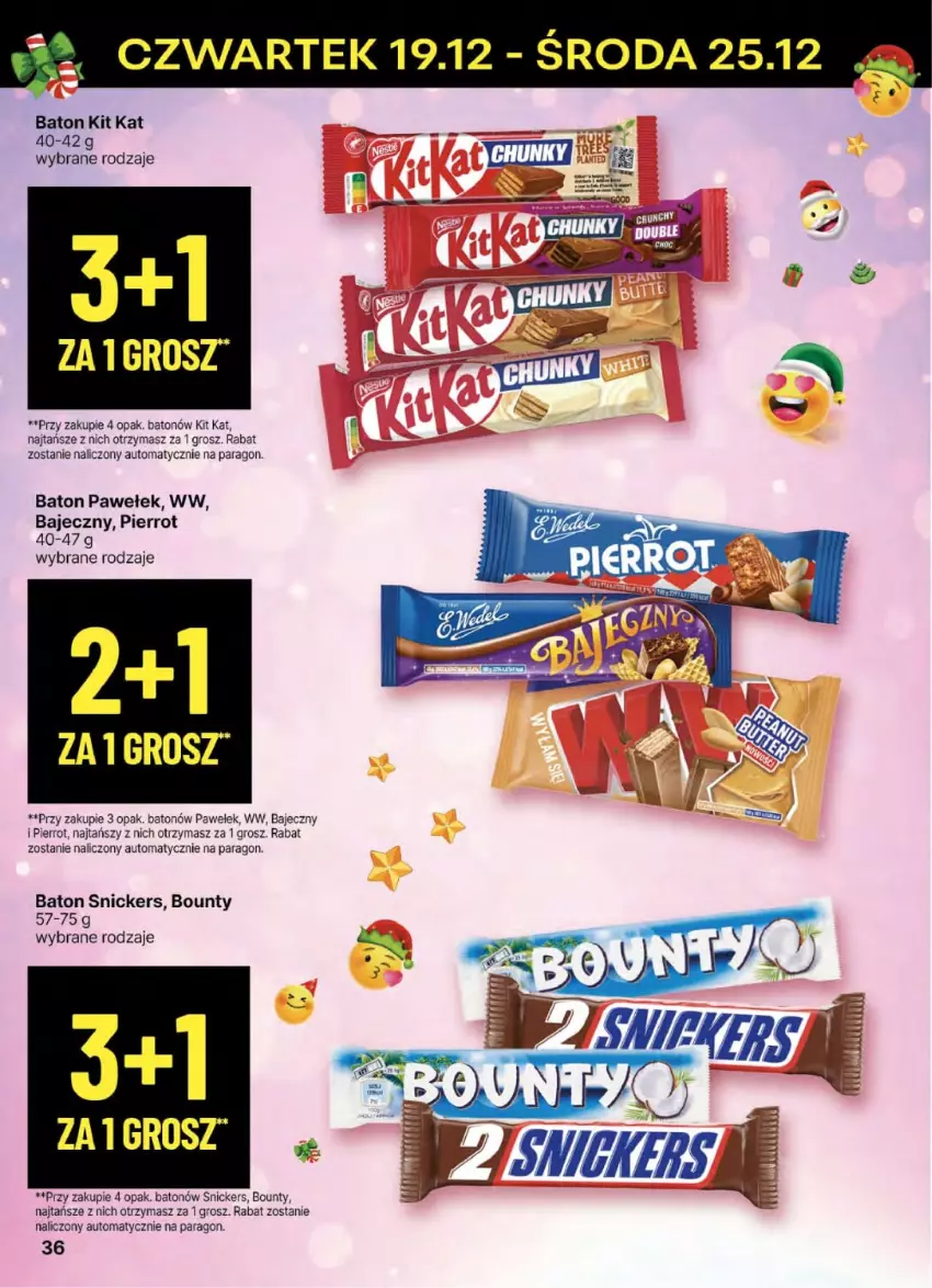 Gazetka promocyjna Delikatesy Centrum - NOWA GAZETKA Delikatesy Centrum od 19 grudnia! 19-25.12.2024 - ważna 19.12 do 25.12.2024 - strona 36 - produkty: Baton, Bounty, Kit Kat, Snickers