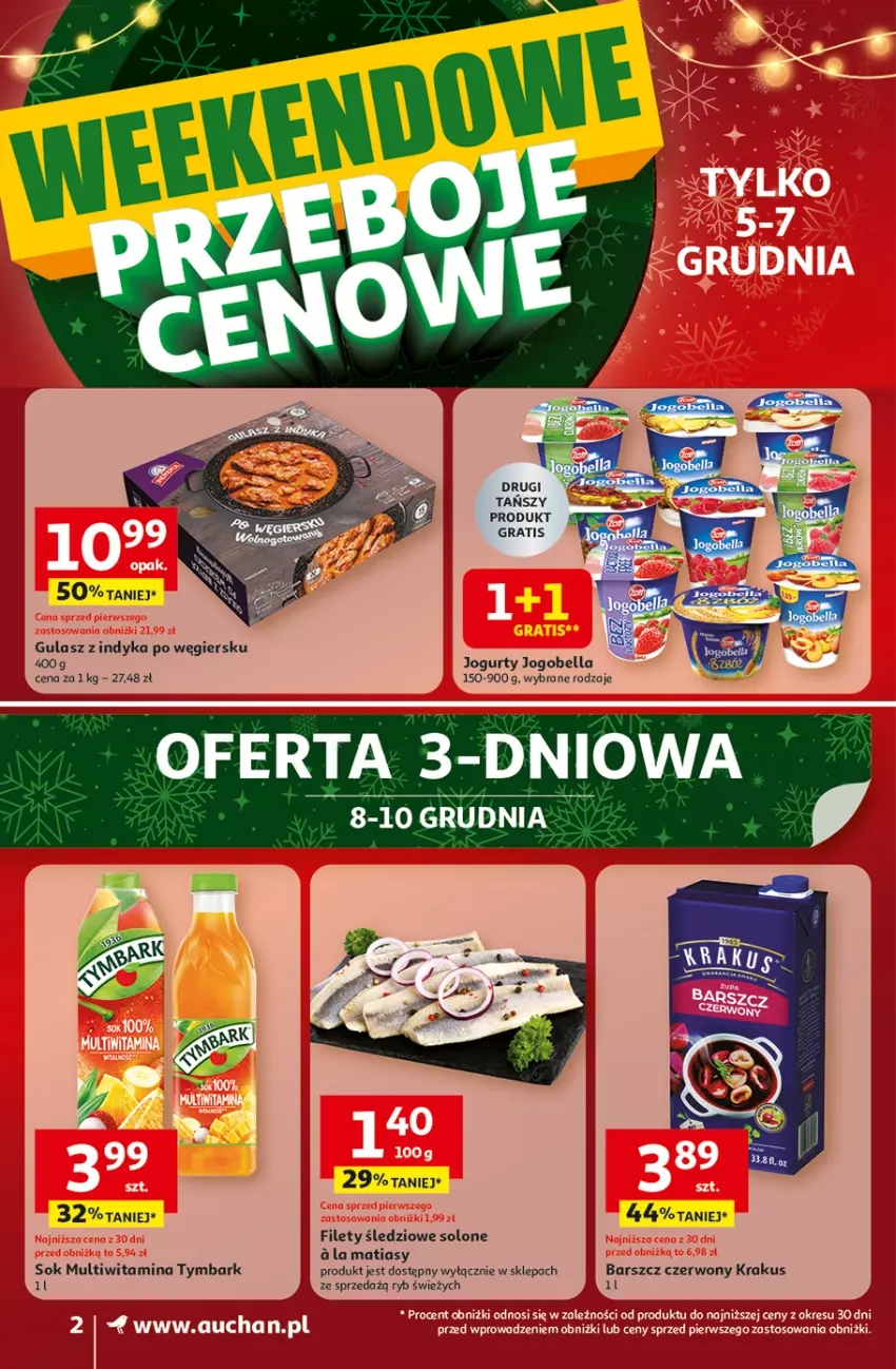 Gazetka promocyjna Auchan - Święta jak babcię kocham Supermarket - ważna 04.12 do 10.12.2025 - strona 2 - produkty: Bell, Bella, Gra, Jogobella, Jogurt, Krakus, Sok, Tymbark