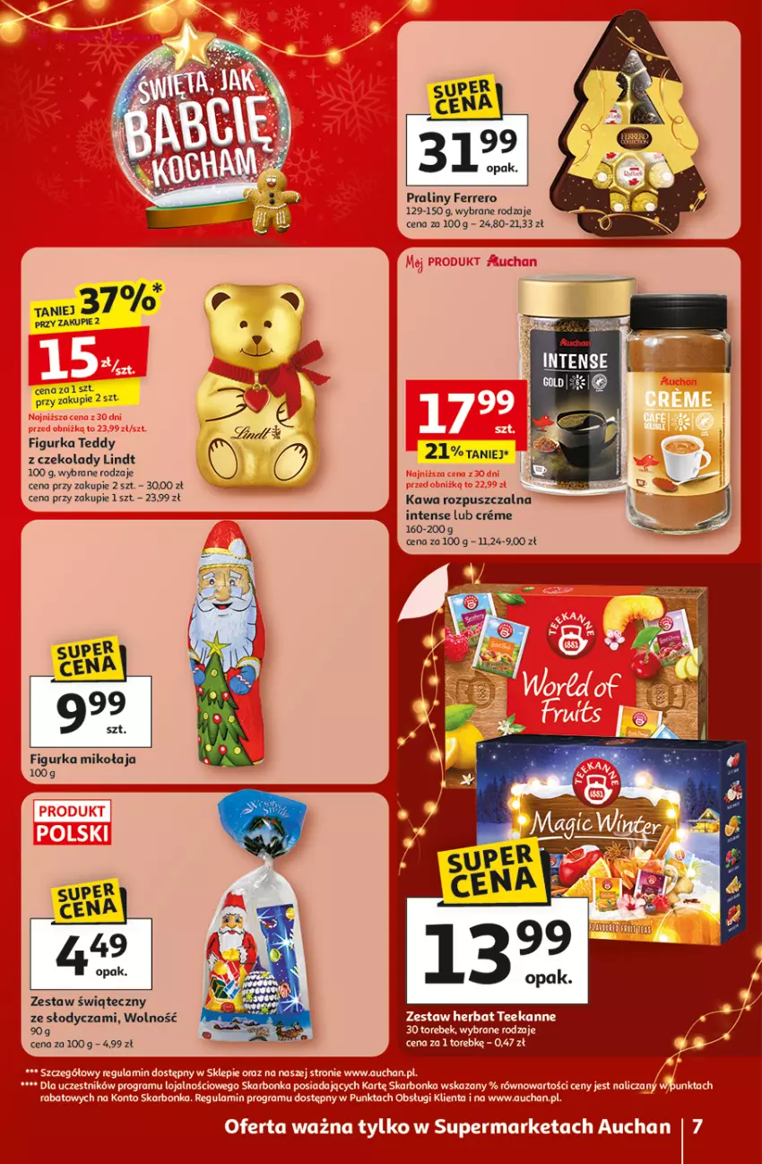 Gazetka promocyjna Auchan - Święta jak babcię kocham Supermarket - ważna 04.12 do 10.12.2025 - strona 7 - produkty: Ferrero, Gra, Kawa, Kawa rozpuszczalna, Praliny, Teekanne