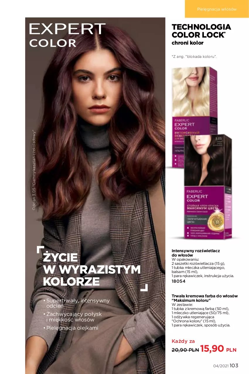 Gazetka promocyjna Faberlic - Gazetka - ważna 08.03 do 28.03.2021 - strona 103 - produkty: Cień, Fa, Farba do włosów, Mleczko, Odżywka, Olej, Pielęgnacja włosów, Rozświetlacz