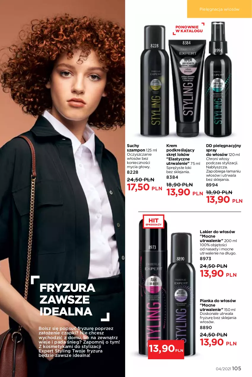 Gazetka promocyjna Faberlic - Gazetka - ważna 08.03 do 28.03.2021 - strona 105 - produkty: Klej, Lakier, Lakier do włosów, Pianka do włosów, Pielęgnacja włosów, Suchy szampon, Szampon