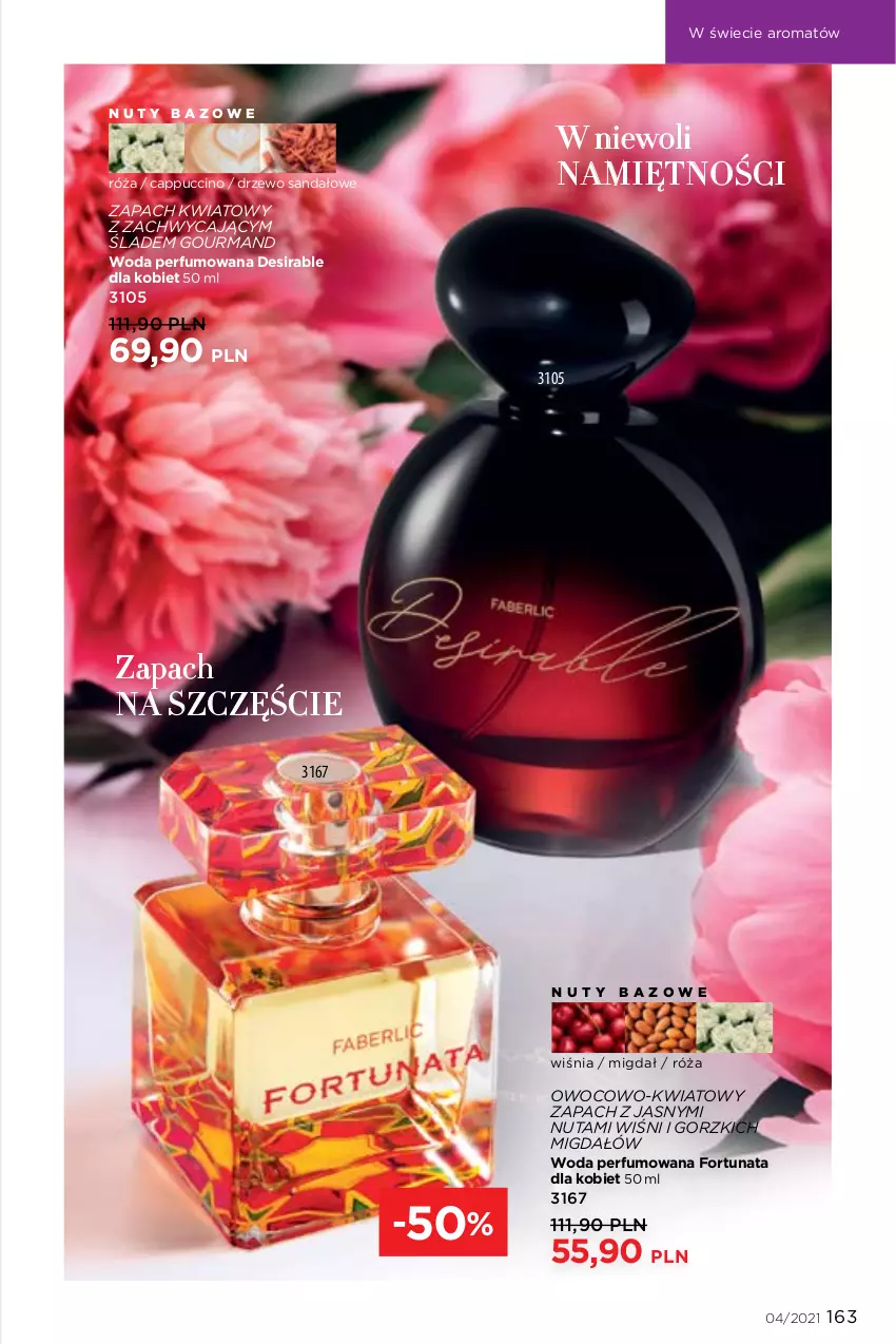 Gazetka promocyjna Faberlic - Gazetka - ważna 08.03 do 28.03.2021 - strona 163 - produkty: Cappuccino, Fortuna, Nuty, Perfum, Róża, Sandał, Woda, Woda perfumowana