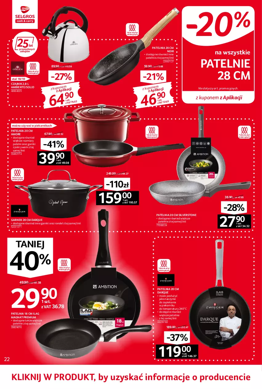 Gazetka promocyjna Selgros - Oferta przemysłowa - ważna 02.06 do 14.06.2022 - strona 22 - produkty: Czajnik, Garnek, Patelnia, Piekarnik, Pokrywa, Rondel