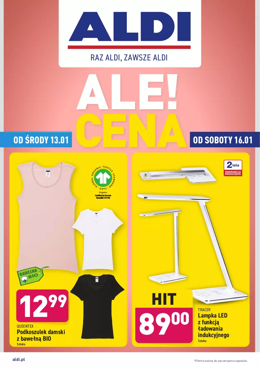Gazetka promocyjna Aldi - Ale cena - ważna 13.01 do 16.01.2021 - strona 1 - produkty: Acer, Kosz, Podkoszulek, Queentex