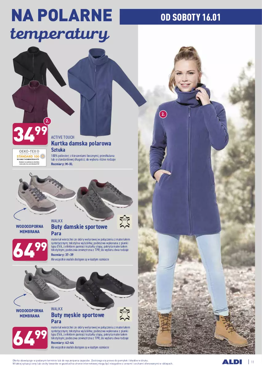 Gazetka promocyjna Aldi - Ale cena - ważna 13.01 do 16.01.2021 - strona 11 - produkty: Buty, Kurtka, Por, Sport, Top