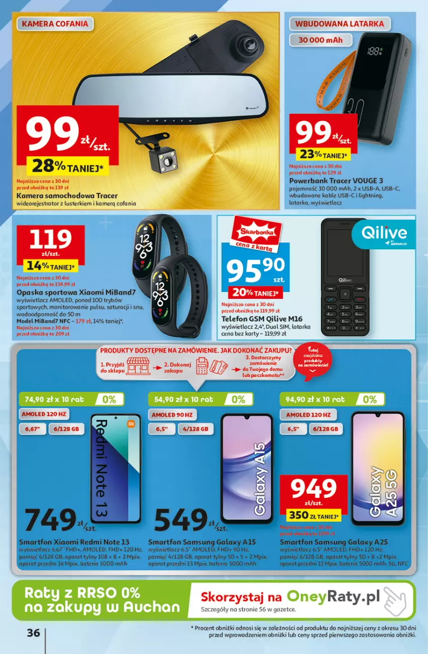 Gazetka promocyjna Auchan - Hipermarket - ważna 01.08 do 07.08.2024 - strona 44 - produkty: Acer, Amol, Bateria, Fa, Gala, Kamera, Latarka, Monitor, Opaska, Por, Powerbank, Redmi Note, Samsung, Smartfon, Sport, Tarka, Telefon, Wideorejestrator