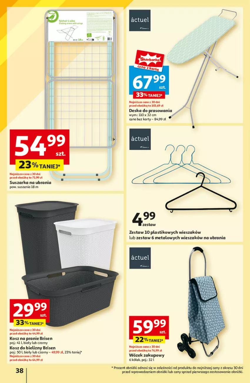 Gazetka promocyjna Auchan - Hipermarket - ważna 01.08 do 07.08.2024 - strona 46 - produkty: Deska do prasowania, Kosz, Suszarka, Ubrania, Wagi, Wieszak, Wózek